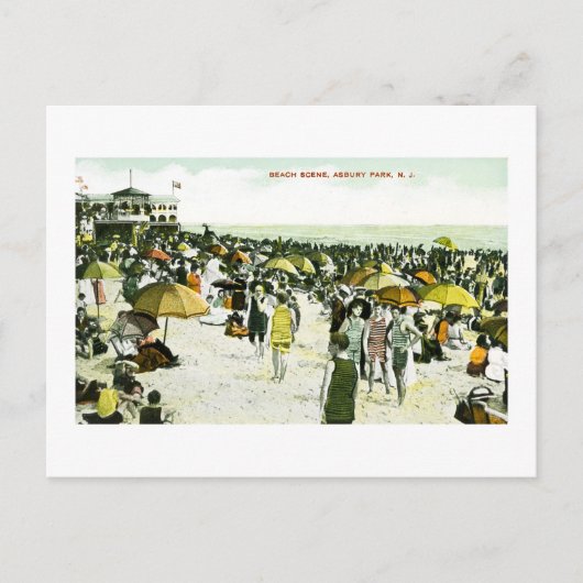 Beach Scene, Asbury Park, New Jersey Postkarte (Vorderseite)