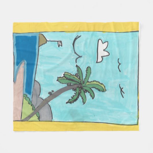 Beach Scene Blanket Fleecedecke (Vorderseite (Horizontal))