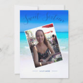 Beach Scene Blue 16 . Geburtstag Foto Geburtstag Einladung (Rückseite)
