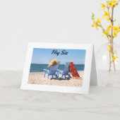 BEACH SCENE-FAVORITE SISTER'S BIRTHDAY KARTE (Gelbe Blume)