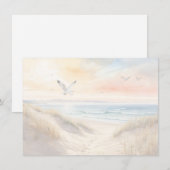 Beach Scene Flat Note Card Mitteilungskarte (Vorne/Hinten)