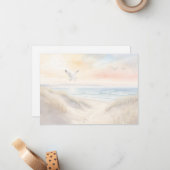 Beach Scene Flat Note Card Mitteilungskarte (Vorderseite/Rückseite Beispiel)