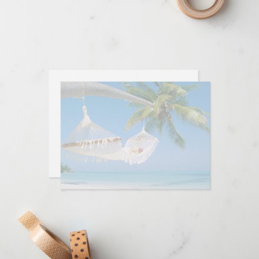 Beach Scene Flat Note Card Mitteilungskarte (Vorderseite/Rückseite Beispiel)