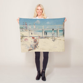 Beach Scene (Holiday at Mentone) (australische Kun Fleecedecke