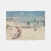 Beach Scene (Holiday at Mentone) (australische Kun Fleecedecke (Vorderseite (Horizontal))