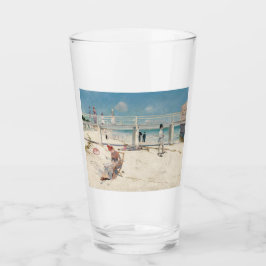 Beach Scene (Holiday at Mentone) (australische Kun Glas