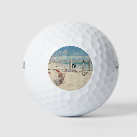 Beach Scene (Holiday at Mentone) (australische Kun Golfball (Vorderseite)