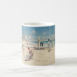 Beach Scene (Holiday at Mentone) (australische Kun Kaffeetasse