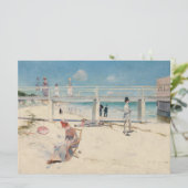 Beach Scene (Holiday at Mentone) (australische Kun Karte (Stehend Vorderseite)