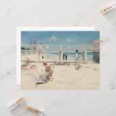 Beach Scene (Holiday at Mentone) (australische Kun Karte (Vorderseite/Rückseite Beispiel)