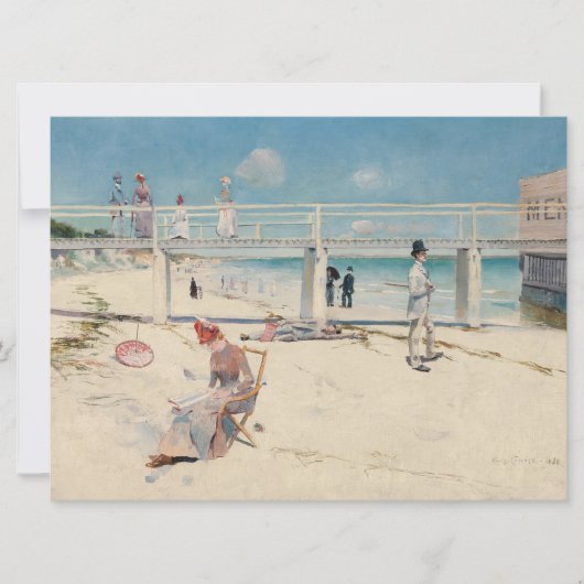 Beach Scene (Holiday at Mentone) (australische Kun Karte (Vorderseite)