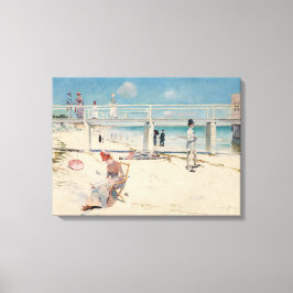 Beach Scene (Holiday at Mentone) (australische Kun Leinwanddruck