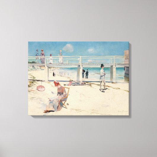 Beach Scene (Holiday at Mentone) (australische Kun Leinwanddruck (Vorderseite)