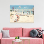 Beach Scene (Holiday at Mentone) (australische Kun Leinwanddruck (Insitu (Wohnzimmer))
