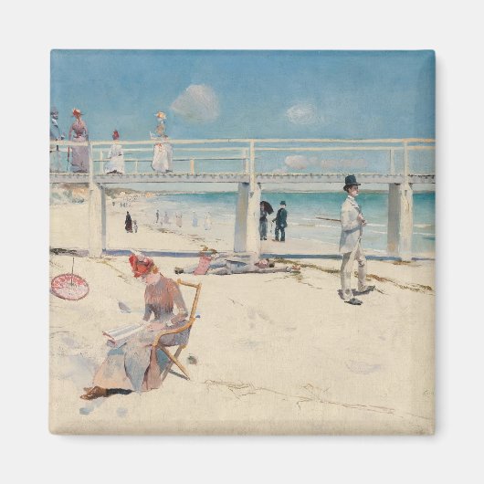 Beach Scene (Holiday at Mentone) (australische Kun Magnet (Vorne)