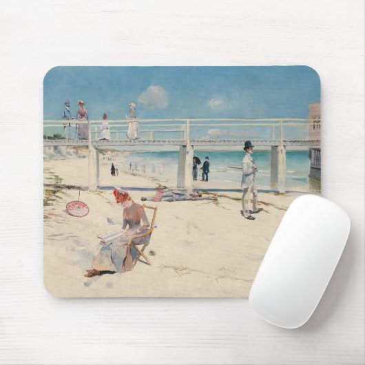 Beach Scene (Holiday at Mentone) (australische Kun Mousepad (Mit Mouse)