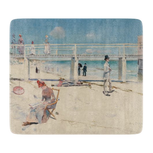 Beach Scene (Holiday at Mentone) (australische Kun Schneidebrett (Vorderseite)