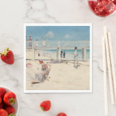 Beach Scene (Holiday at Mentone) (australische Kun Serviette (Beispiel)