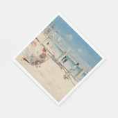 Beach Scene (Holiday at Mentone) (australische Kun Serviette (Ecke)