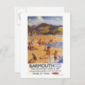 Beach Scene Mutter und Kids British Rail Postkarte (Vorne/Hinten)