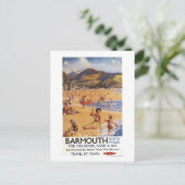 Beach Scene Mutter und Kids British Rail Postkarte (Stehend Vorderseite)