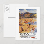 Beach Scene Mutter und Kids British Rail Postkarte (Vorne/Hinten)