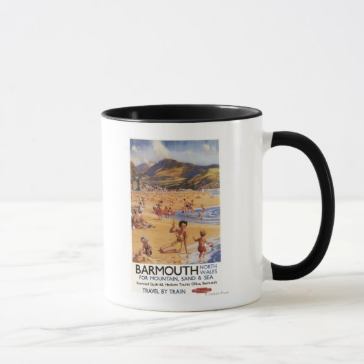 Beach Scene Mutter und Kids British Rail Tasse (Rechts)