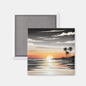 Beach Scene Refrigerator Magnet - Coastal Charm De (Vorderseite/Rückseite)