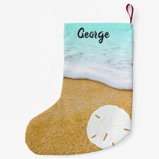 Beach Scene Sand Dollar Doppelter Weihnachtsfest S Kleiner Weihnachtsstrumpf (Rückseite)