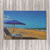 Beach Scene Seascape Umbrettstühle Pointillismus Fußmatte