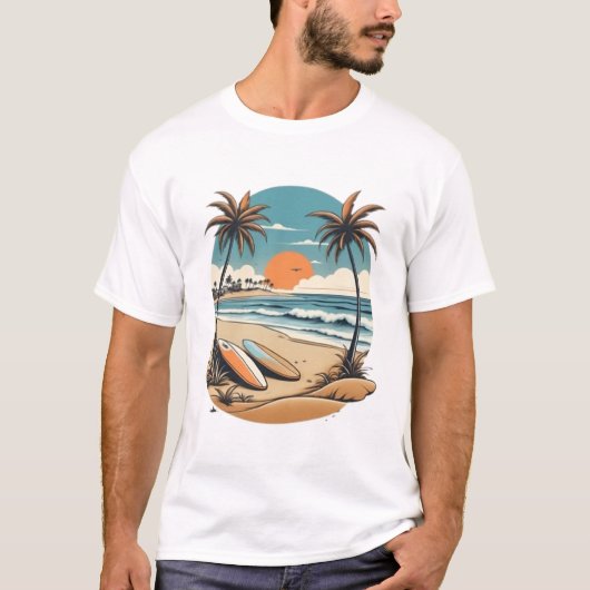 Beach Scene Tshirt (Vorderseite)
