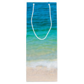 Beach Scene Weihnachtssee in Grüße Geschenktüte Für Weinflaschen (Rückseite)