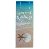 Beach Scene Weihnachtssee in Grüße Geschenktüte Für Weinflaschen (Vorderseite)