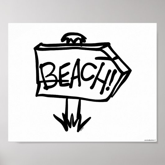 Beach-Schild Poster (Vorne)