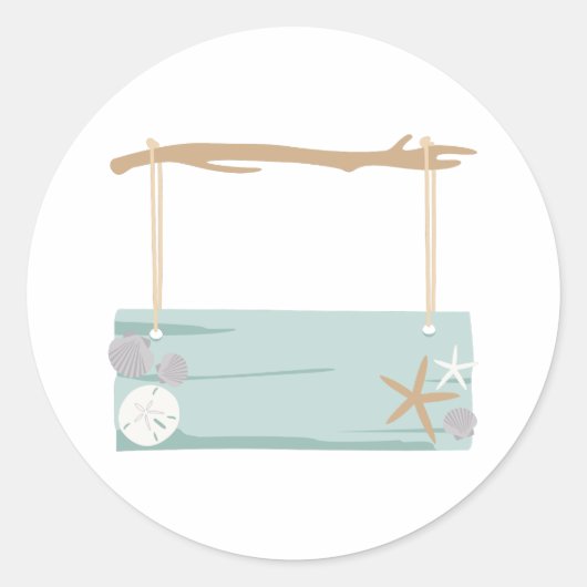 Beach-Schild Runder Aufkleber (Vorderseite)