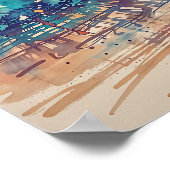 Beach Scribbles - Art Style Landschaft Poster (Ecke)