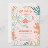 Beach Scuba tauchen Wasserfarbenleben Meer Leben S Einladung (Vorderseite)