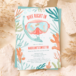 Beach Scuba tauchen Wasserfarbenleben Meer Leben S Einladung