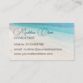 Beach Sea Calm Travel Aqua Blue Stilvoll Visitenkarte (Rückseite)