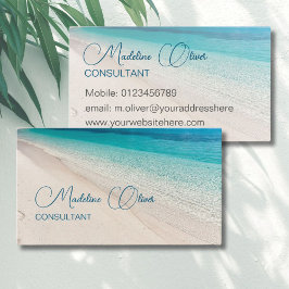 Beach Sea Calm Travel Aqua Blue Stilvoll Visitenkarte