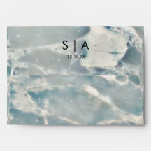 Beach Sea Glass Ocean Blues Wedding Monogram