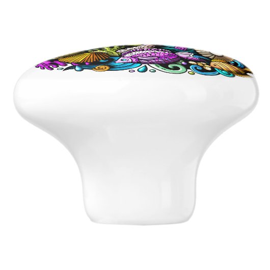 Beach Sea Life 1 Schubknöpfe Keramikknauf (Seitenansicht)