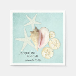 Beach Sea Ocean Shore Küste Muscheln Hochzeit Part Serviette