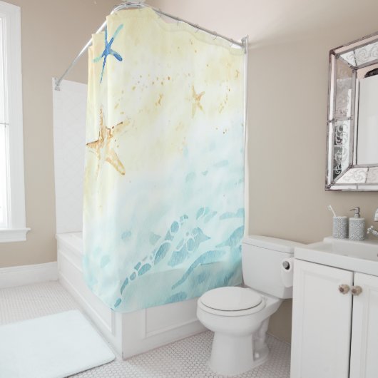 *~* Beach Sea Shore Star Fisch AR7 Nautic Duschvorhang (Beispiel)