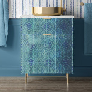 Beach Sea Shore Wood Navy Blue Tile Decoupage Seidenpapier