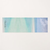 Beach Sea Sky Personalisierter Name Yogamatte (Vorderseite (Horizontal))