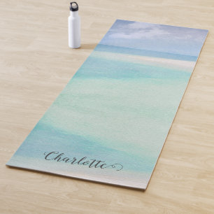 Beach Sea Sky Personalisierter Name Yogamatte