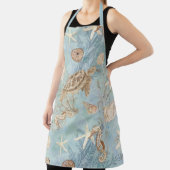 Beach Sea Turtle Ocean Seepferd Muscheln Starfish Schürze (InSitu)