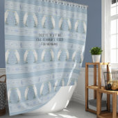 Beach Sea Turtle Seahorse Egret Blue Striped Bath Duschvorhang