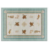 Beach Sea Turtle Seepferd Starfish Muscheln Küche Schneidebrett (Vorderseite)